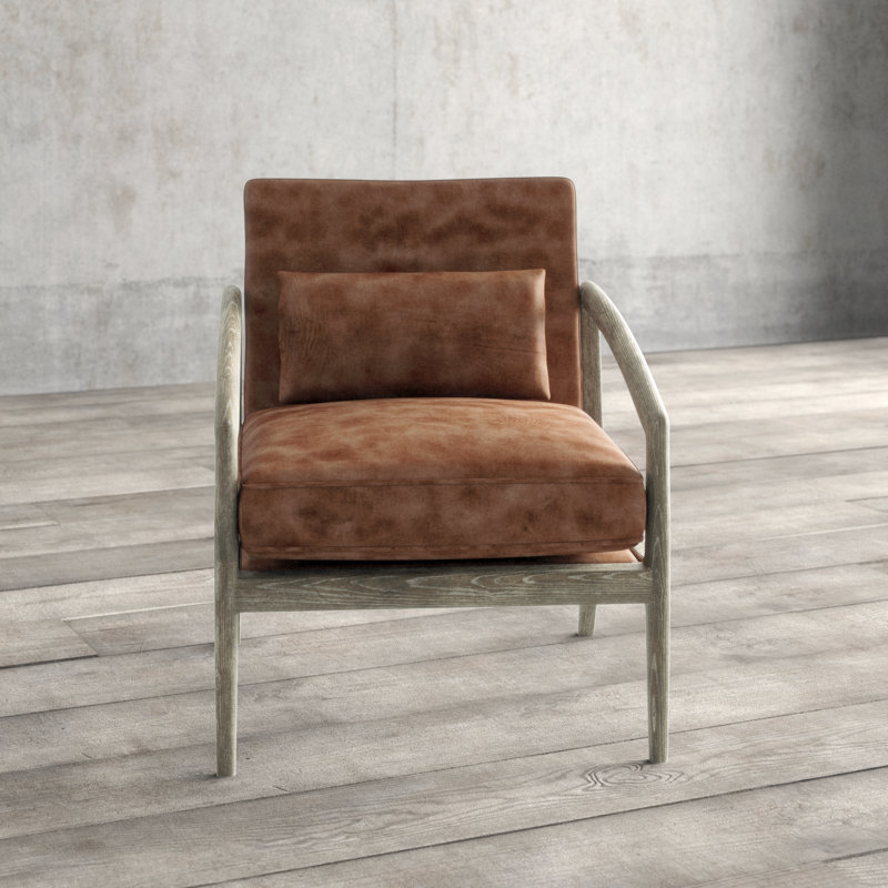 Foundry Select Dayhsaun Soft Top Grain Leather Armchair Wayfair
